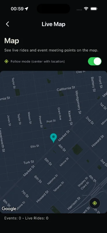 Live map — riders in real time